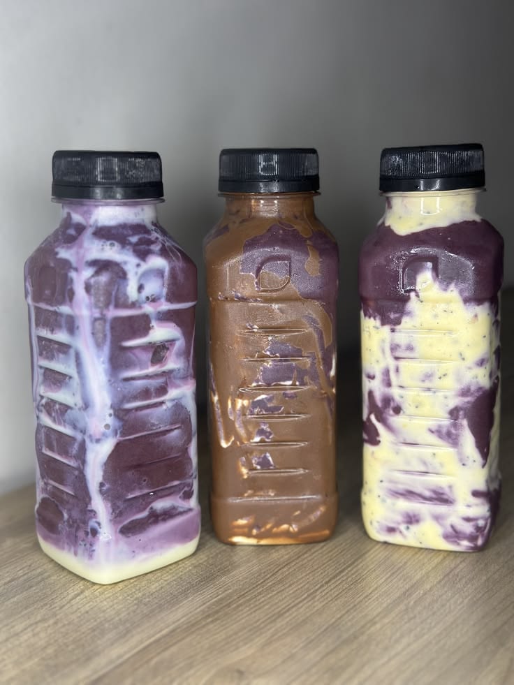 Garrafinhas de açaí e cremes gourmet
